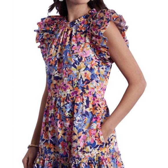 NEW TYLER BOE ursula cotton bouquet dress in multi-colored - Picture 4 of 4